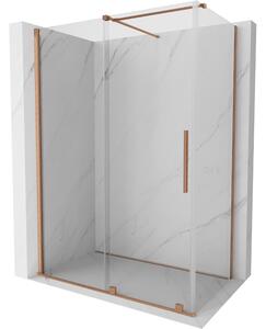 Mexen Velar sprchová kabína, posuvné dvere 150 x 70 cm, Priehľadné, kefovaná meď - 871-150-070-01-65