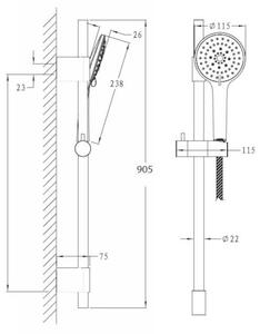 SIKO sprchový set, okrúhly, 90 cm, model SIKOBSSSK91