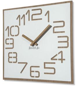 Dekorstudio Moderné drevené hodiny EKO Digits biele - 40cm
