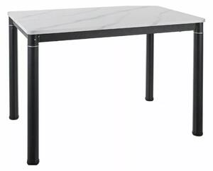 DAMAR stôl jedálenský 110x70cm,biely efekt mramoru/čierna
