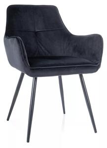 GRAPE VELVET stolička jedálenská, nohy čierne/ BLUVEL 19 čierna
