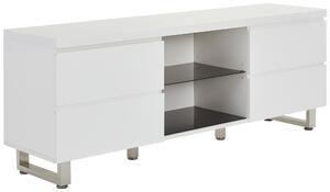 NÍZKA KOMODA, biela, biela s vysokým leskom, 167/63/42 cm MID.YOU - Online Only drobný nábytok, Online Only
