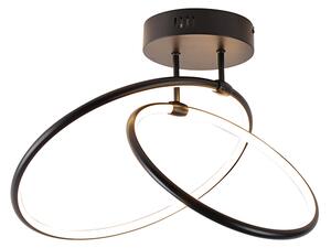 Dizajnové stropné svietidlo čierne vrátane LED trojstupňového stmievateľného - Joaniqa