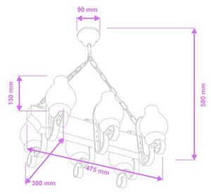 Brilagi - Luster na reťazi QUEEN 6xE14/40W/230V buk/orech