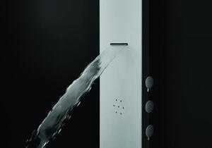 Biela panelová stena, sprchové hlavice, sprchový panel ALUSHOWER