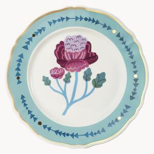 Ručne vyrobený porcelánový plytký tanier Botanica