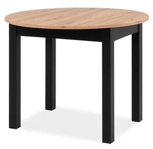 Jedálenský stôl BUD dub artisan/čierna, šírka 100 cm