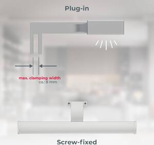 B.K. Licht LED nástenné svetlo BKL1230, chróm/biela, šírka 40 cm, kov, IP44, Chrómová / strieborná, Kúpeľňa, kov, Moderný