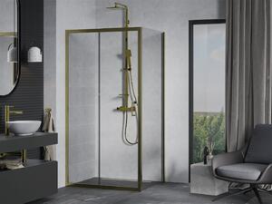 Mexen Apia sprchovací kút s posuvnými dverami 140 (dvere) x 70 (stena) cm, 5mm číre sklo, zlatý profil, 840-140-070-50-00