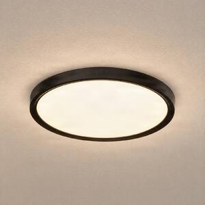 Lindby LED stropné svietidlo Pravin, Ø 30 cm, 3 000 K, čierne, Čierna, Obývacia izba / jedáleň, Plast, Moderný, Závesné svietidlo