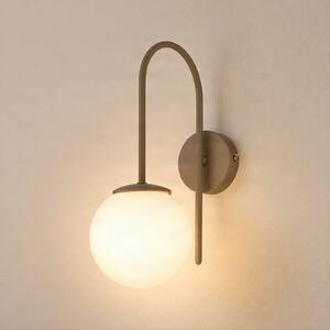 Luminex Nástenné svetlo Cambridge, béžová, výška 34 cm, kov/sklo, E14, Krémová / jantárovo žltá, Obývacia izba / jedáleň, kov, Moderný, Nástenné svietidlo