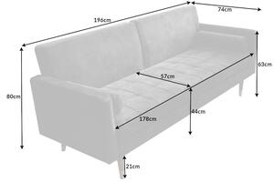 Dizajnová rozkladacia sedačka Walvia 196 cm sivá