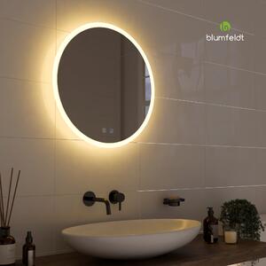 Blumfeldt Caledonian, LED kúpeľňové zrkadlo, IP44 LED-dizajn, 3 teploty farieb, okrúhle, 60 cm, stmievateľné, funkcia proti zahmlievaniu, dotykové tlačidlo