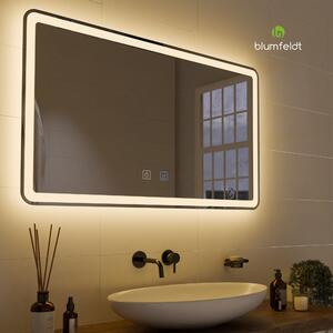 Blumfeldt Caledonian, LED kúpeľňové zrkadlo, IP44 LED-dizajn, 3 teploty farieb, 120 x 70 cm, stmievateľné, funkcia proti zahmlievaniu, dotykové tlačidlo