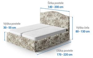 Bielastické poťahy MARMO béžové posteľ (š.140 - 200 cm)