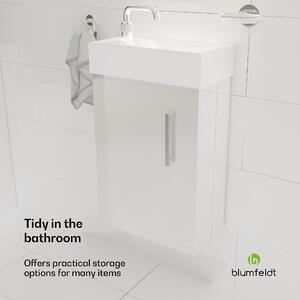 Blumfeldt Johnstone, umývadlo a skrinka do kúpeľne, 40 cm, keramické umývadlo, zatváranie Soft-Close