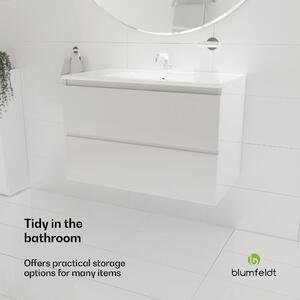 Blumfeldt Johnstone, umývadlo a skrinka do kúpeľne, 80 cm, keramické umývadlo, zatváranie Soft-Close