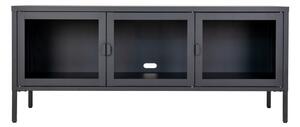 Čierny kovový TV stolík 130x55 cm Brisbane – House Nordic