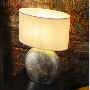 ONLI - Stolová lampa CERAMICA 1xE27/15W/230V 51 cm strieborná/biela