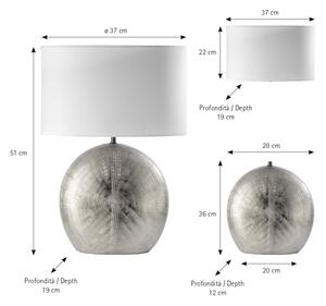ONLI - Stolová lampa CERAMICA 1xE27/15W/230V 51 cm strieborná/biela