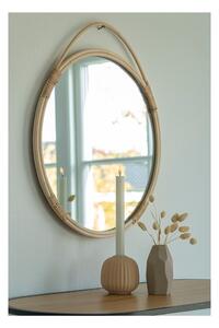 Nástenné zrkadlo s ratanovým rámom ø 50 cm Malo – House Nordic