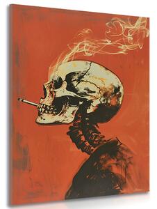 Obraz japandi kostlivec s cigaretou