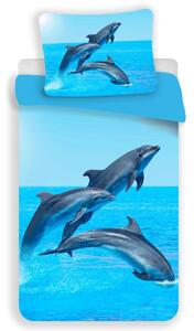 Jerry Fabrics Obliečky z mikrovlákna - Delfíny - 140 x 200 cm / 70 x 90 cm