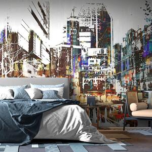 Samolepiaca tapeta abstraktná panoráma mesta