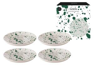 Bielo-zelené dezertné taniere z kameniny v súprave 4 ks ø 18 cm Carnival – Ladelle