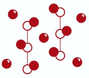 Pieris design Bubliny Neuron - nálepka na stenu tmavo červená