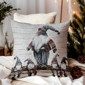 Vianočná gobelínová obliečka na vankúš Šedí škriatkovia 42x42 cm Chenille IT04 Farba Šedá Rozmery 42x42 cm