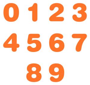 Pieris design Jednobarevná čísla - samolepka na zeď biela
