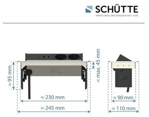 Schütte Vstavaná výsuvná zásuvka na pracovné dosky (2x 230 V + 2x Usb) (100354715)