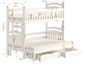Poschodová posteľ Amely Maxi ľavá - 90x200/140x200 cm - grafitová