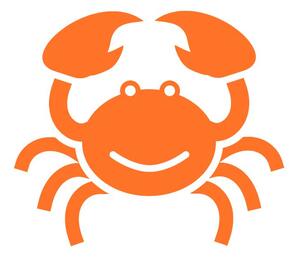 Pieris design Krab - nálepka na stenu oranžová