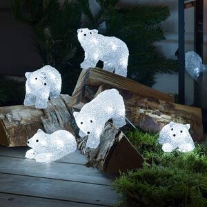 LED svetelné figúrky ľadové medvede, 5 kusov