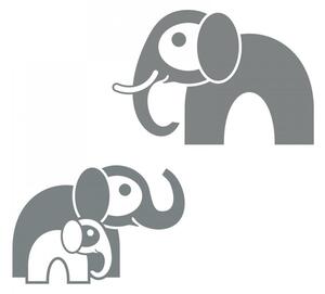 Pieris design Slony - nálepky na stenu biela