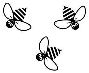 Pieris design Včely - nálepky na stenu tmavo červená