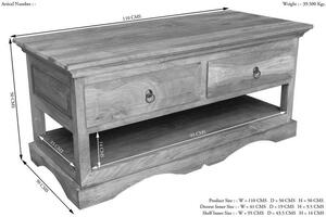 CASTLE Konferenčný stolík 110x50 cm, palisander