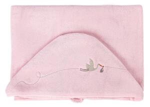 Ružová bavlnená detská osuška s kapucňou 80x135 cm Bebemarin - Foutastic