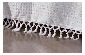 Biely bavlnený pléd na dvojlôžko 220x240 cm Lotus – Mijolnir