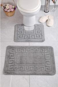 Sivé WC kúpeľňové predložky v súprave 2 ks Ethnic – Foutastic