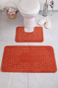 Oranžové WC kúpeľňové predložky v súprave 2 ks Ethnic - Foutastic