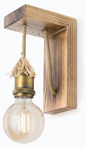 Nástenná lampa Bassena z pravého bledého dreva