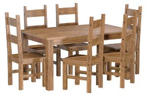 Jedálenský stôl 152x92 + 6 stoličiek EL DORADO dub antik