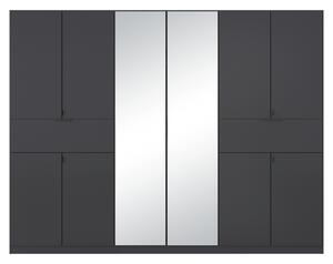 Šatníková skriňa TICAO VI metalická sivá, šírka 271 cm