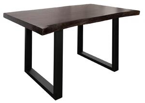 Stôl akácia 140x90x77 hnedý lakovaný / U-nohy antracit matný METALL 5