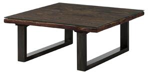 Konferenčný stolík starožitné drevo 100x100x42 hnedý lakovaný CITY #28