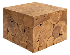 Konferenčný stolík teakový koreň 60x60x45 prírodný lakovaný UNIKA #182