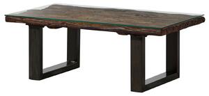 Konferenčný stolík starožitné drevo 110x60x42 hnedý lakovaný CITY #29